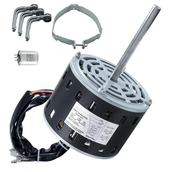 SKYSHALO 1/3 HP Furnace Blower Motor, 110/120-Volt 4.4 Amps, 1075RPM 4-Speeds, CW/CCW Rotation, 48-Frame 5.2 in. Shaft Length