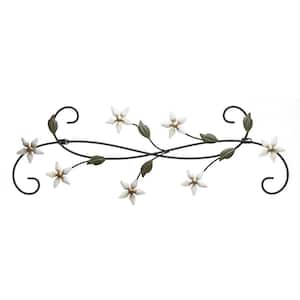 Ketelyn 11 in. x 30 in. White Iron Metal Work Wall Art