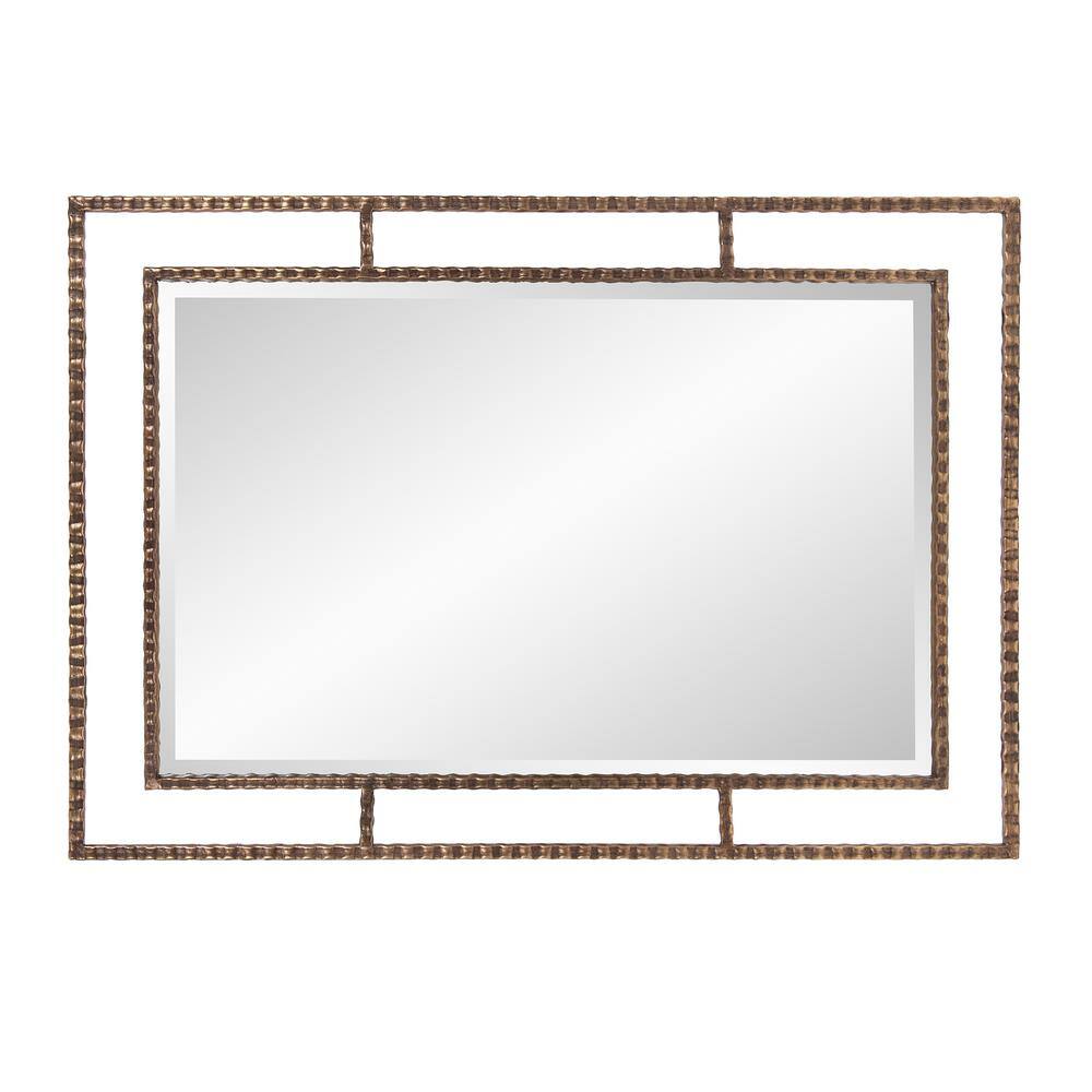 Gavin Antique Bronze Textured Iron Framed Wall Mirror 17"x27"