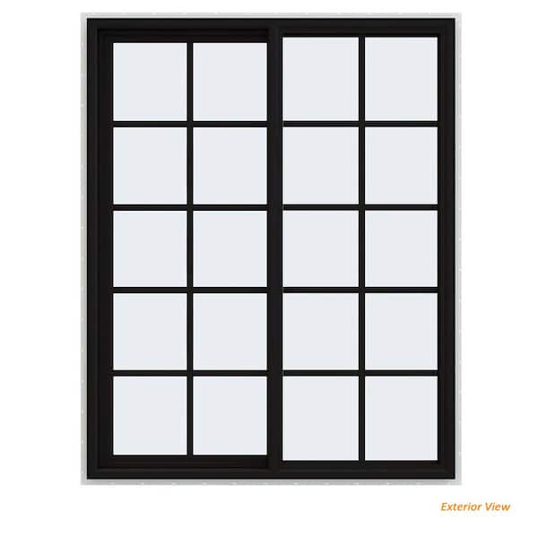JELD-WEN 48 in. x 60 in. V-4500 Series Black FiniShield Vinyl Left