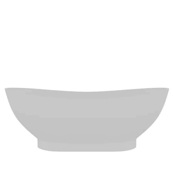 Julianna 71 in. Resin Double Slipper Flatbottom Non-Whirlpool Bathtub in Gloss White