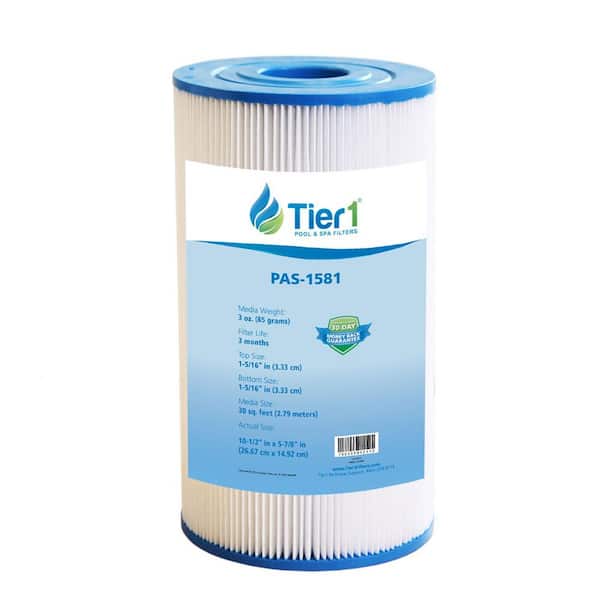 Tier1 PAS-1581 5.88 in. Dia. Spa Filter Cartridge for Watkins 31489, Pleatco PWK30, Filbur FC-3915, Unicel C-6330