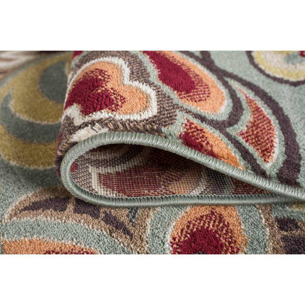 Deco 5' x 7' Green Floral Synthetic Tufted Rug