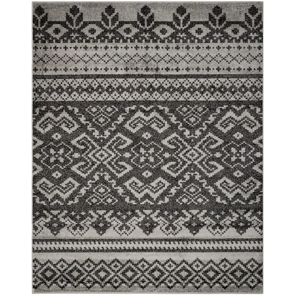 SAFAVIEH Adirondack Silver/Black 10 ft. x 14 ft. Geometric Area Rug
