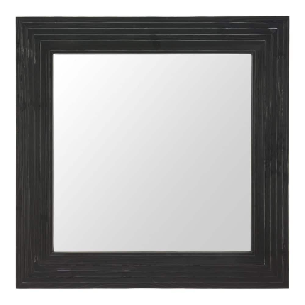 KAREミラー ZUO Modern Black 33.5 in. W x 33.5 in. H Kare Fir Wood Square Wall