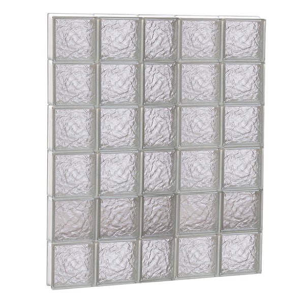 Clearly Secure 36.75 in. x 46.5 in. x 3.125 in. Frameless Ice Pattern Non-Vented Glass Block Window