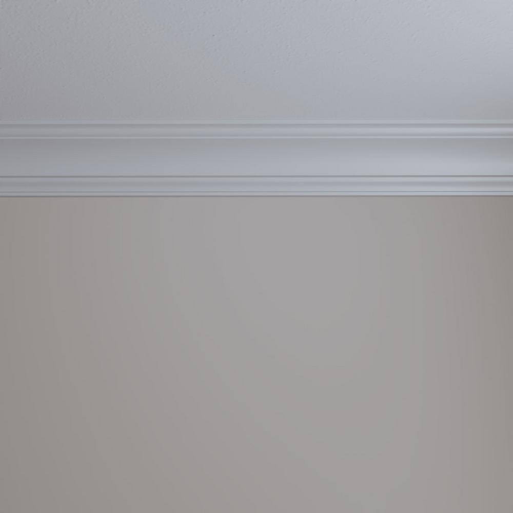 Primed White Polyurethane Geometric Crown Moulding Sample