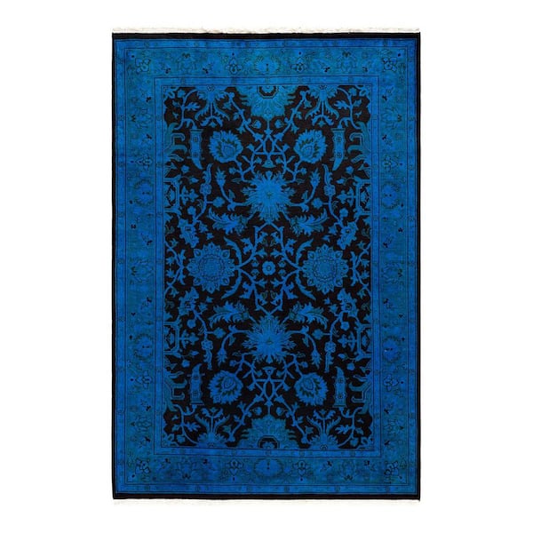 Solo Rugs Blue 4 ft. 2 in. x 6 ft. 4 in. Fine Vibrance One-of-a-Kind Hand-Knotted Area Rug