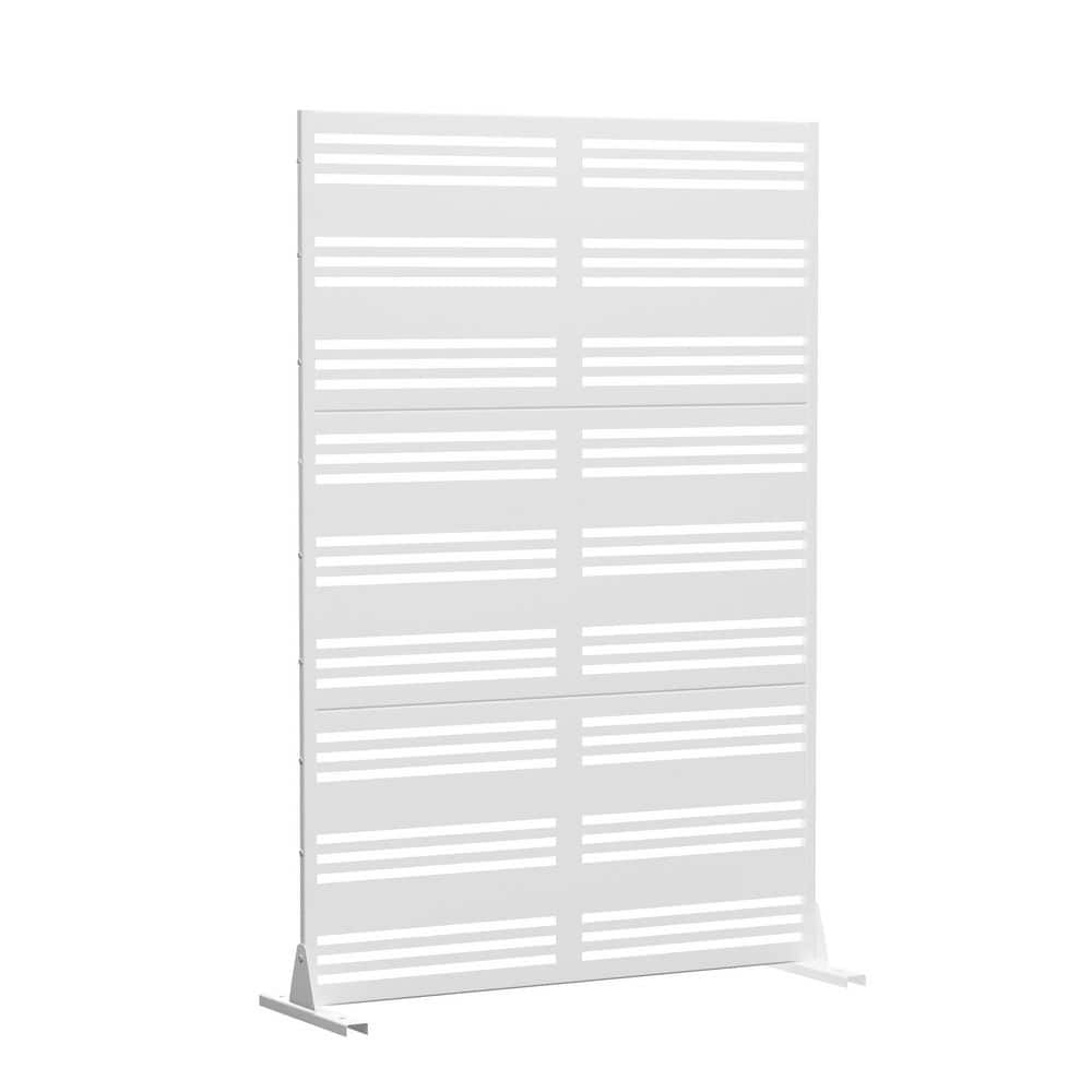 72 in. x 47 in. Outdoor Galvanized Metal Privacy Screen Garden Fence in Lattice Pattern in White price history on PriceWatchPro