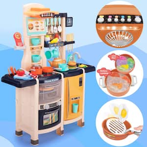 Kids Play Kitchen Toddler Kitchen Play Set Pretend Play Cook Toys with Lights and Sounds