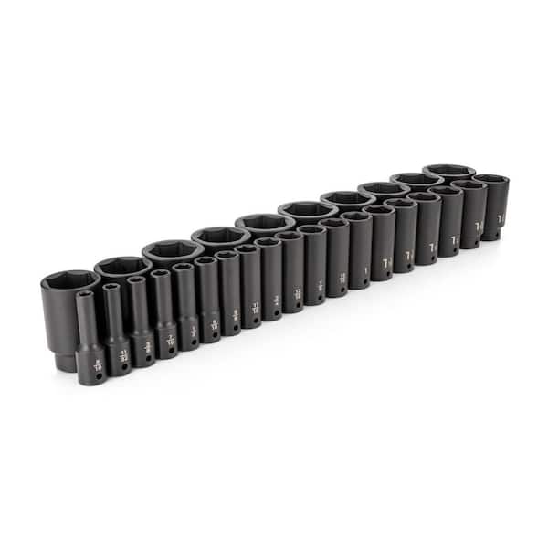 1/2 in. Drive Deep 6-Point Impact Socket Set, 29-Piece (5/16-2 in.)