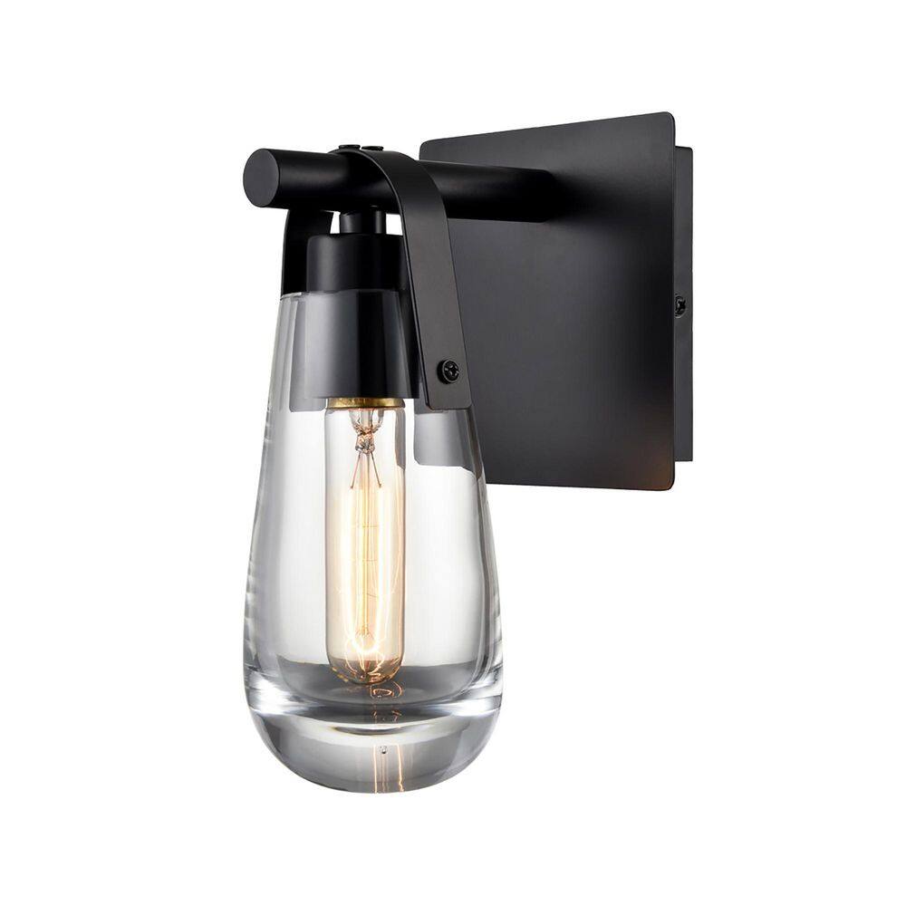 9.45 in. 1 light Black Modern Wall Sconce with Glass Shade price history on PriceWatchPro