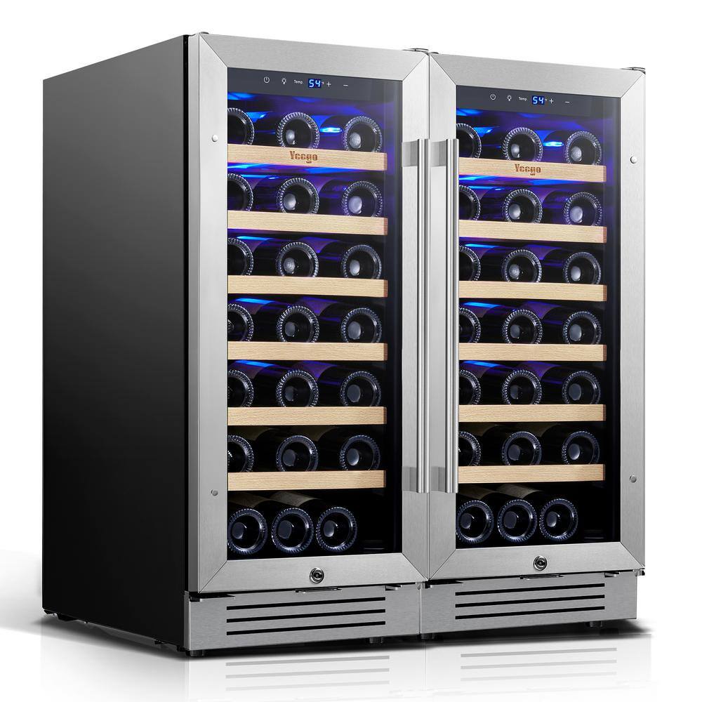 30 in. Dual Zone Built-in /Freestanding Cellar Cooling 66-Bottle Wine Cooler Side-by-Side Fridge in Stainless Steel price history on PriceWatchPro