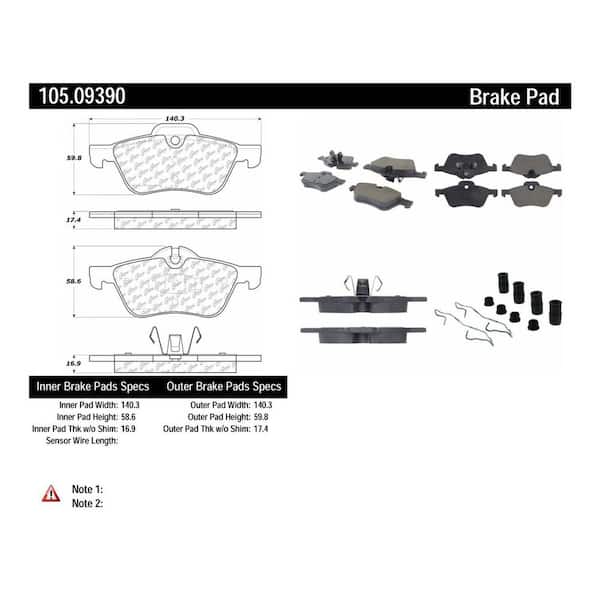 Centric Parts Disc Brake Pad Set 2002-2008 Mini Cooper 1.6L