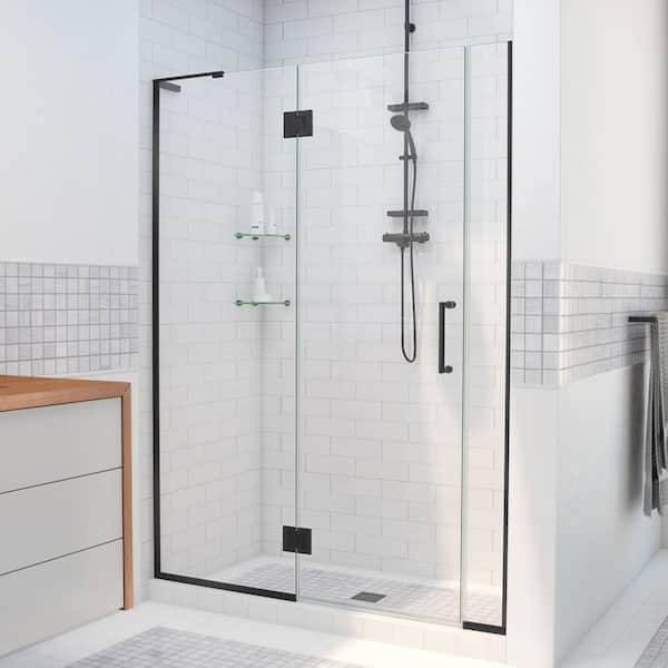 DreamLine Unidoor-X 37.5 to 38 in. x 72 in. Frameless Hinged Shower Door in Matte Black