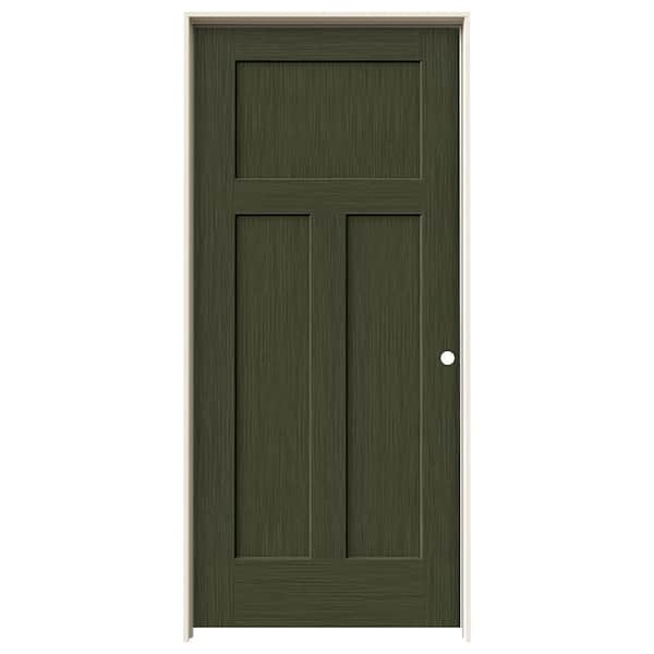 JELD-WEN 36 in. x 80 in. Craftsman Juniper Stain Left-Hand Solid Core Molded Composite MDF Single Prehung Interior Door