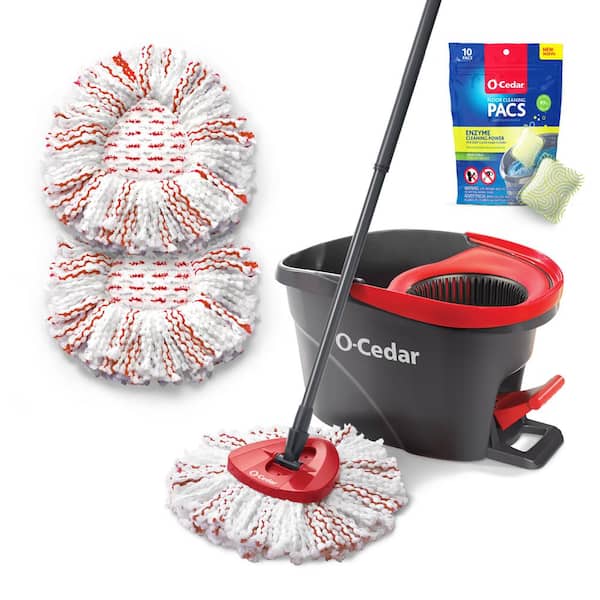 Plastic Spin Bucket Mop With Stainless Steel Spinner And 2 Refills