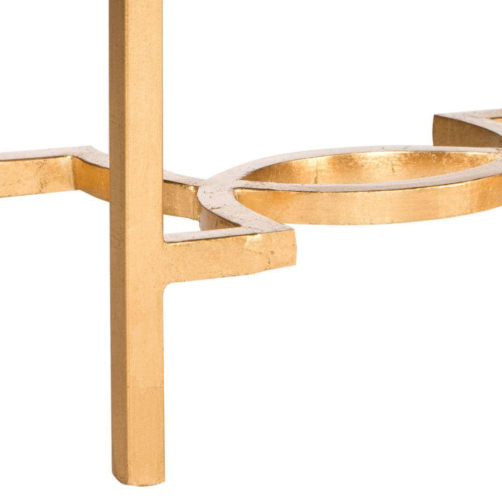Mita Gold Leaf Mirrored Glass End Table