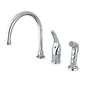 Chatham Single-Handle Deck Mount Widespread Kitchen Faucets with Side Sprayer in Polished Chrome