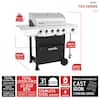 5-Burner Propane Gas Grill in Stainless Steel with Side Burner and Condiment Rack