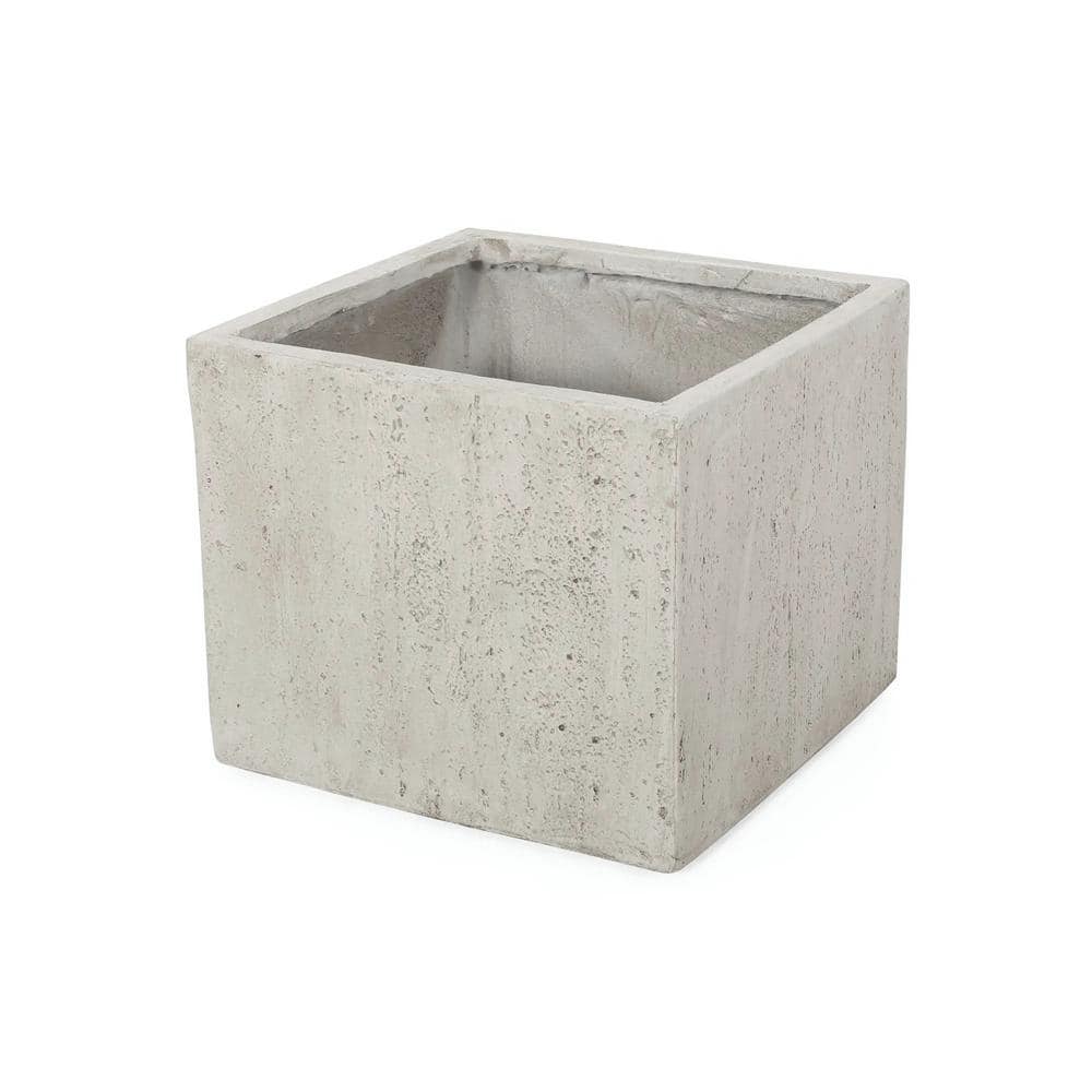 White Outdoor Magnesium Oxide Large Square Planter 21.5 in. x 21.5 in. x 18