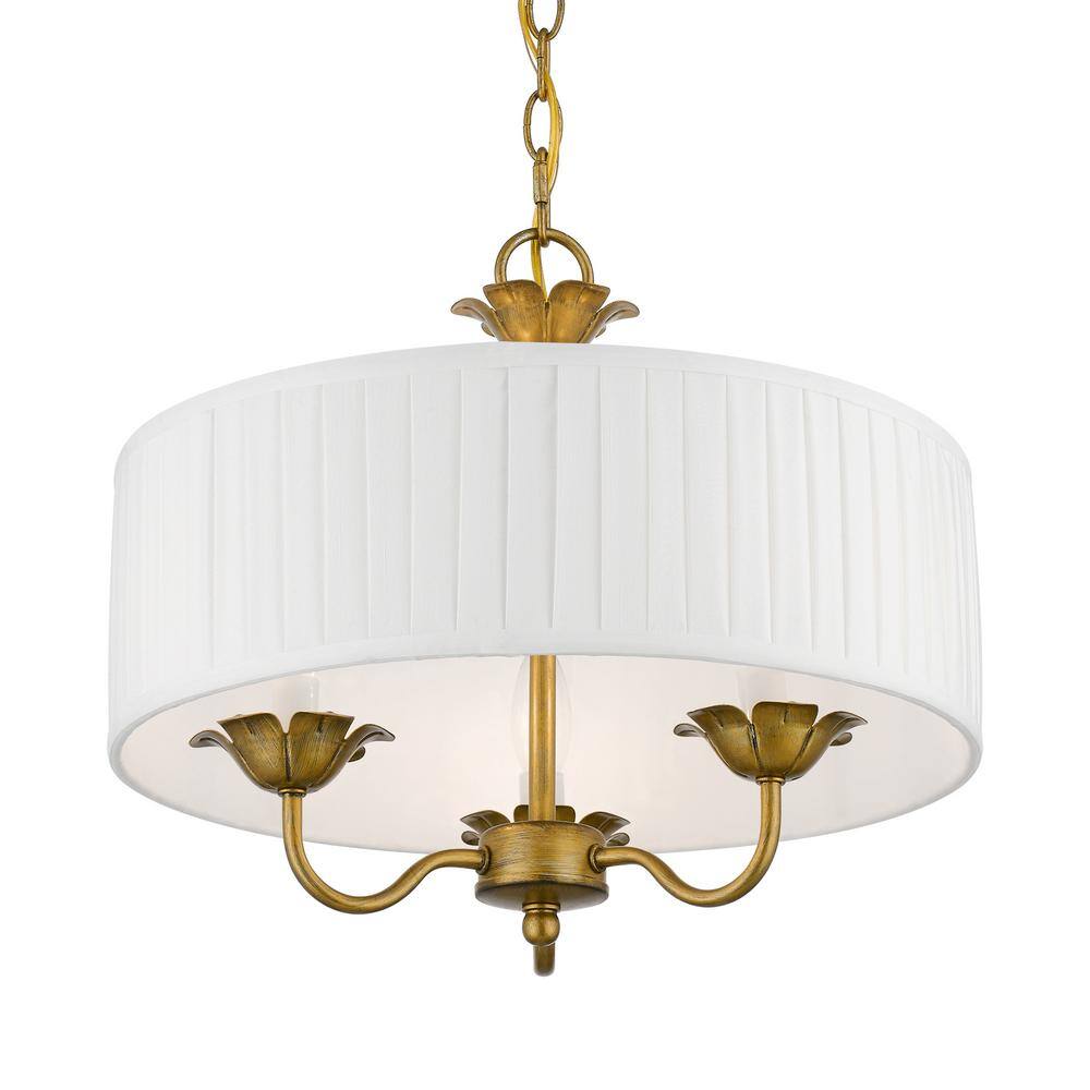 Antique Gold Leaf Mini Drum Pendant Light