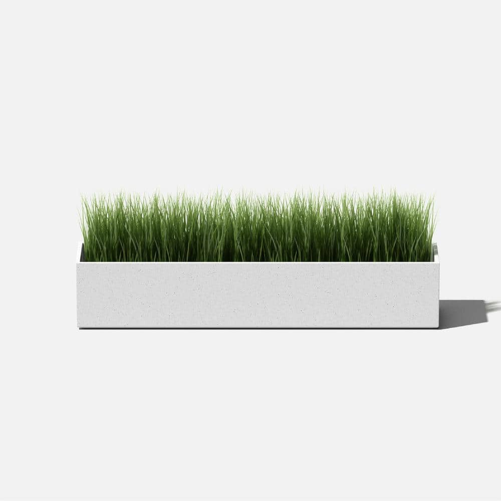White Plastic-Stone Composite Short Planter Box