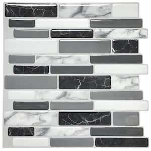 1-Sheet Gray Marble 12 in. x 12 in. Vinyl Peel and Stick Tile Backsplash for Kitchen Bathroom (0.96 sq. ft./Piece)