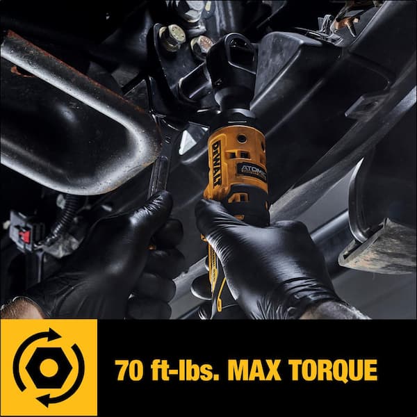 DEWALT - ATOMIC 20V MAX Lithium-Ion 1/2 in. Cordless Ratchet with (2) 20V MAX Premium Lithium-Ion 5.0 Ah Battery Packs