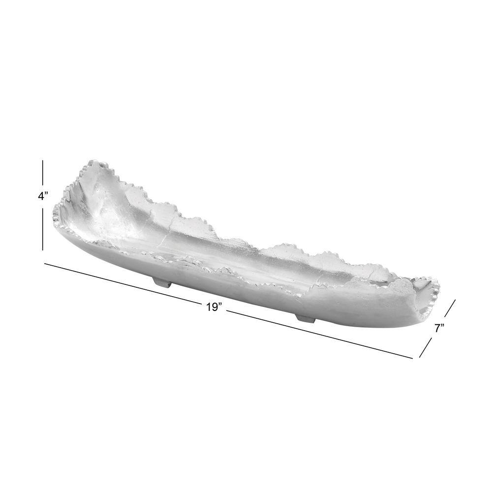 Small Silver Aluminum Zigzag Rim Decorative Tray
