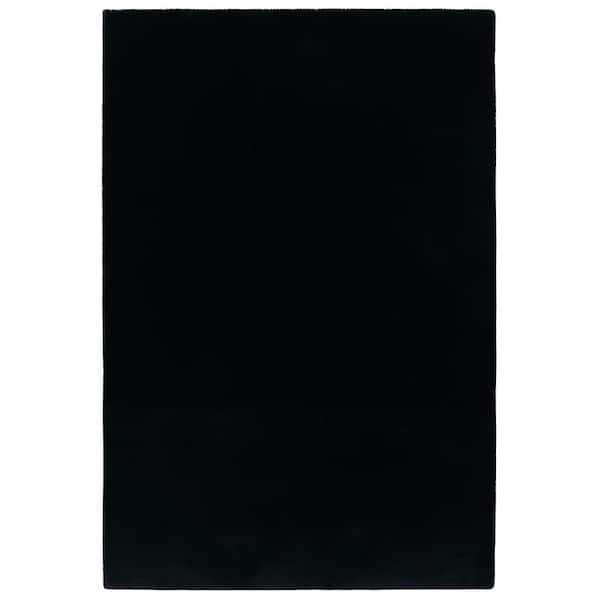 United Weavers Faux Rabbit Fur Lulia Black 5 ft. 3 in. x 7 ft. 2 in. Area Rug