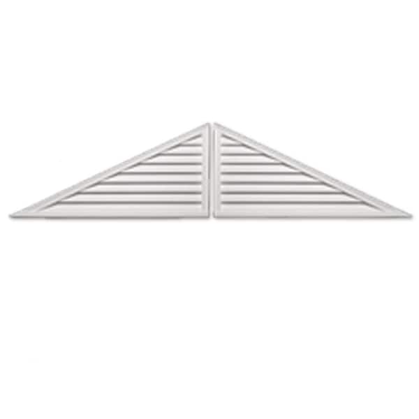 Fypon 60 in. x 30 in. Triangle White Polyurethane Weather Resistant Gable Louver Vent