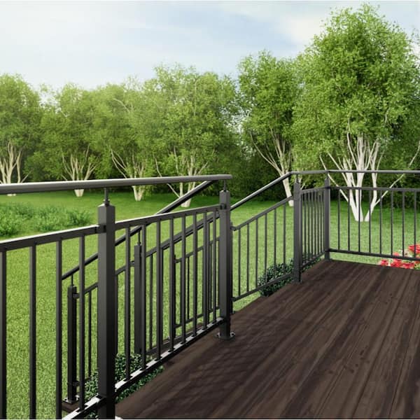 Dolle ACADIA 3 in. L x 3 in. W Black 90-Degree Handrail Corner Connector