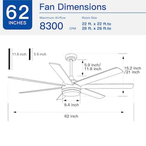 Atalanta 62 in. Smart Indoor Brushed Nickel Ceiling Fan with Dimmable Integrated LED and Remote Control