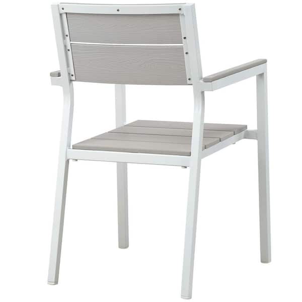 Modway Maine White Aluminum Outdoor, White Aluminum Patio Dining Chairs