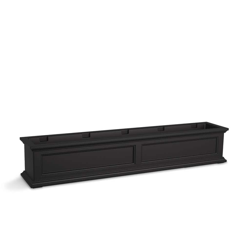 Black Resin 60" Window Box Planter with Water Reservoir