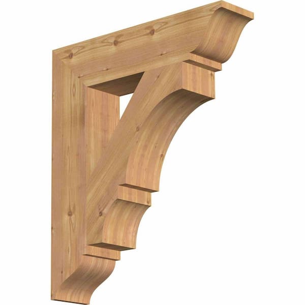 Ekena Millwork 5.5 in. x 30 in. x 26 in. Western Red Cedar Balboa Traditional Smooth Bracket