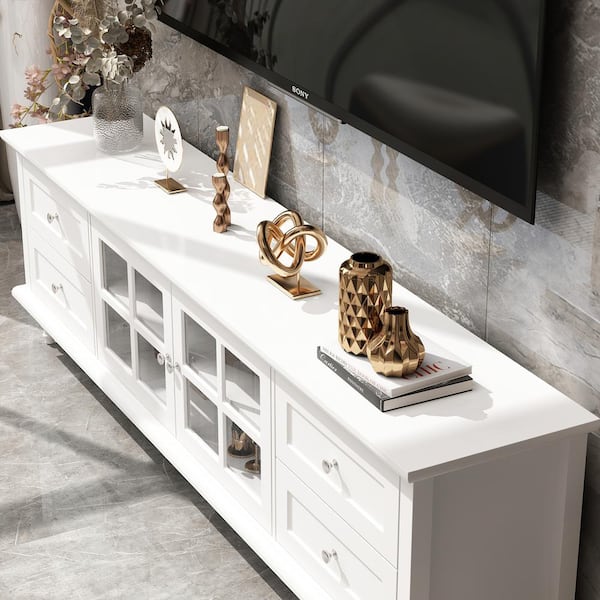 FUFU&GAGA Modern/Contemporary White Tv Cabinet (Accommodates TVs