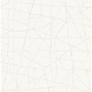 Alcott Ivory White Dotted Wallpaper Sample