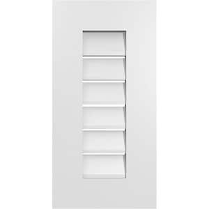 12 in. x 24 in. Rectangular White PVC Paintable Gable Louver Vent Functional