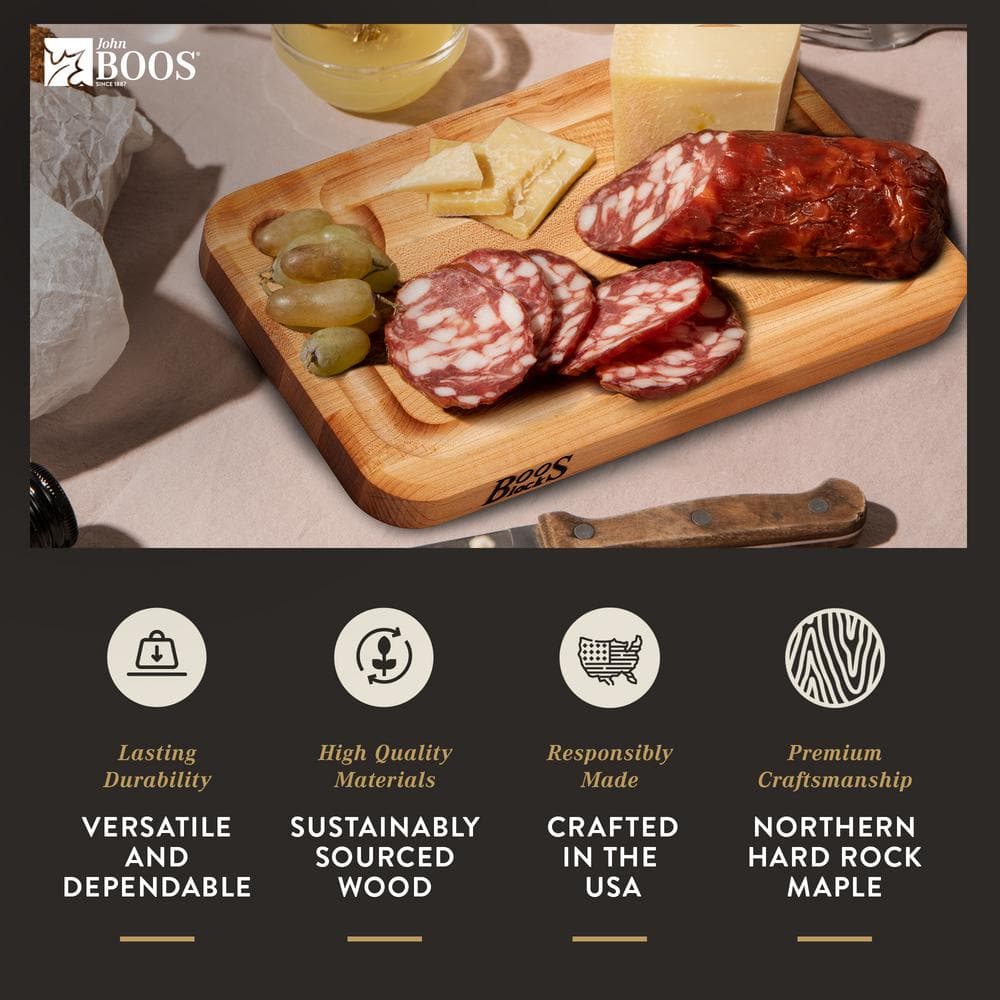 John Boos Reversible Maple Wood Cutting Board with Juice Groove