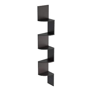 5-Tier Decorative Floating Corner Wall Shelf in Black