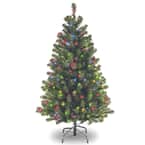 4.5 ft. North Valley Spruce Artificial Christmas Tree with Multicolor Lights