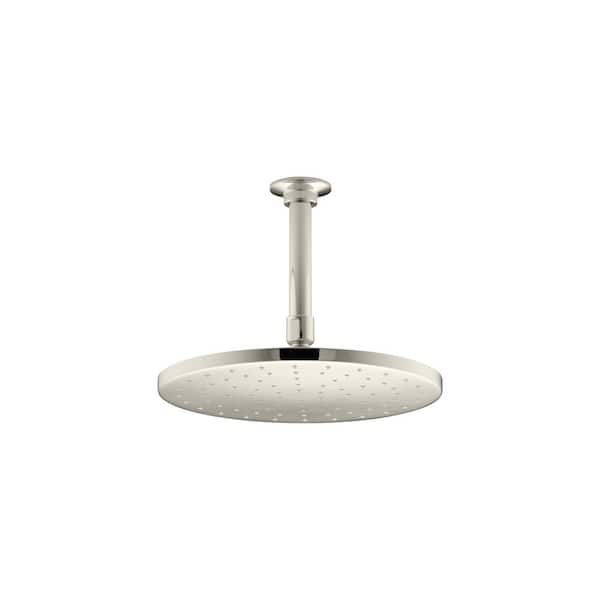 KOHLER 1-Spray Patterns 10 in. Single Ceiling Mount Rain Fixed Shower Head in Vibrant Polished Nickel