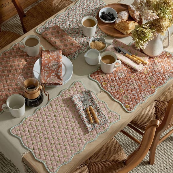 Company Cotton Mix & Match 20 in. x 14 in. Light Green Cotton Placemat (Set of 4)