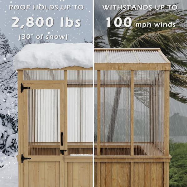 CYDERHOUSE サイダーハウス Canbas Panel FUFU&GAGA 17 ft. W x 12 ft. D x 8 ft. H Cedar Wood Natural 3-in-1