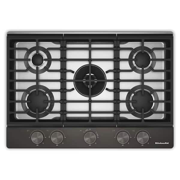 30 in. 5 Burners Gas Cooktop in Black Ore with Integrated Wok Grate