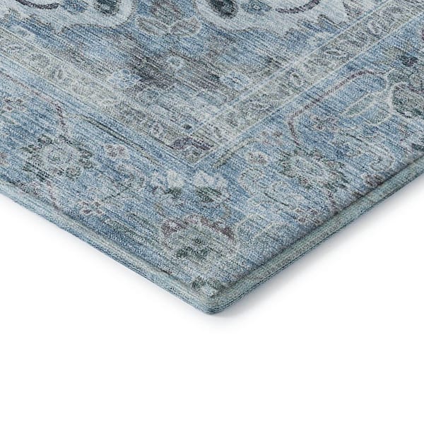 Mayfield Premium Machine Washable Abstract AMF2164 Sky 10 ft. x 14 ft. Area Rug