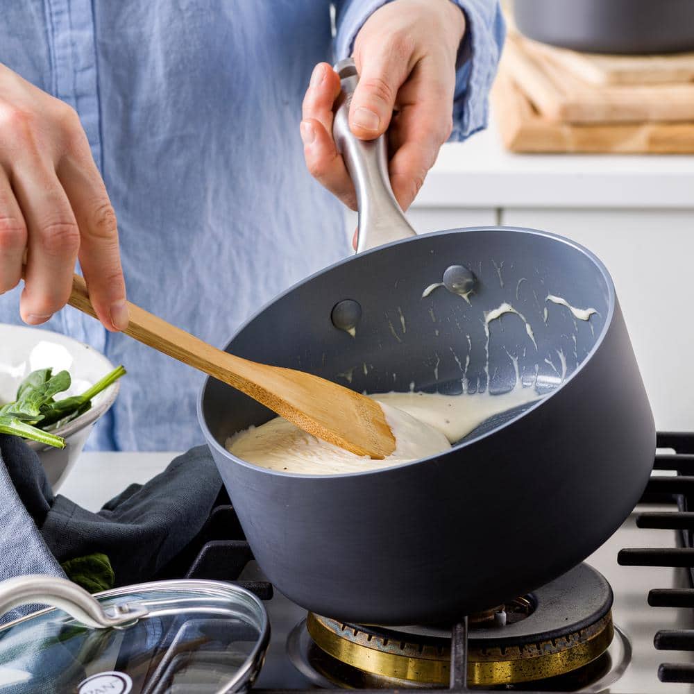 Gray Aluminum Nonstick 1QT and 2QT Saucepan Set