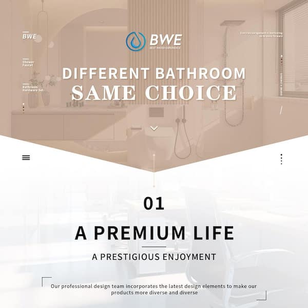 BWE - Rainfall 2-Handle 2-Spray 12 in. Square High Pressure Shower Faucet in Matte Black (Valve Included)